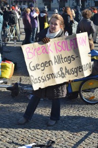 Unterstützerin des Berliner Protestlagers