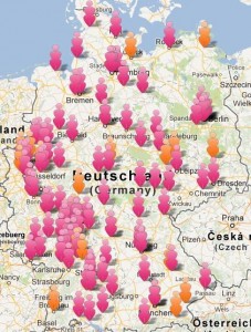 Karte mit allen geplanten Veranstaltungen in Deutschland